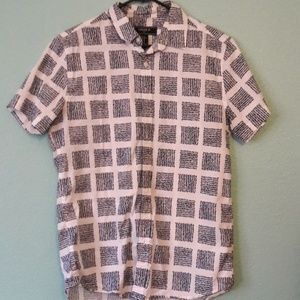 Forever 21 White-Navy Pattern Size XS